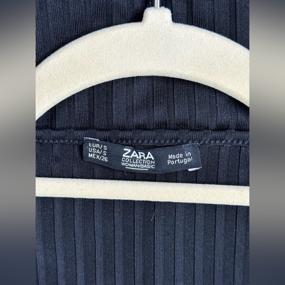 Zara Black Ribbed Tank Top - Picture 3 of 3